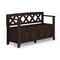 Simpli Home Amherst Entryway Storage Bench Solid Wood 48" X 28" Brown Finish